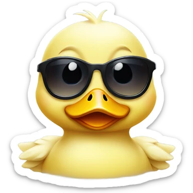 baby duck wearing sunglasses sticker