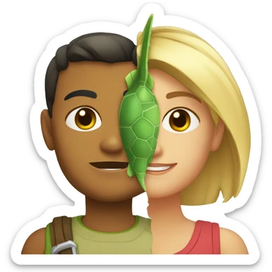 Rubia y tortuga pequeña sticker