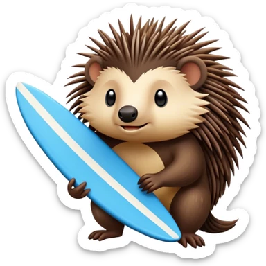 Surfing porcupine sticker