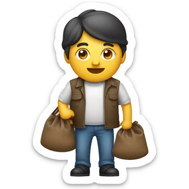 Ladrón con una bolsa sticker