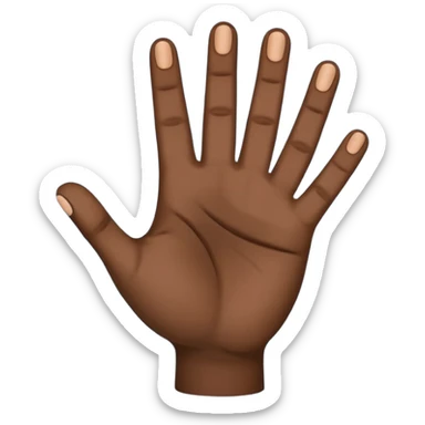 hand emoji ✋🏽 with thumb down flat on the palm of the hand to hold 4 fingers up sticker