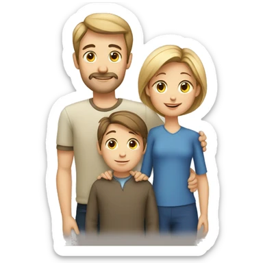 European Family with mum and dad and boy sticker