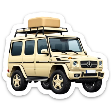 Cream Mercedes g wagon sticker