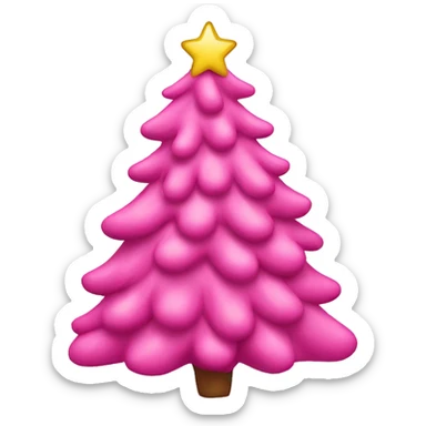 pink christmas tree sticker
