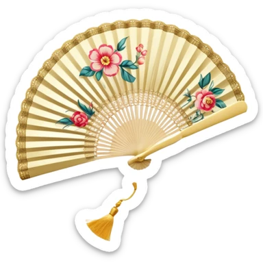 handheld folding fan sticker