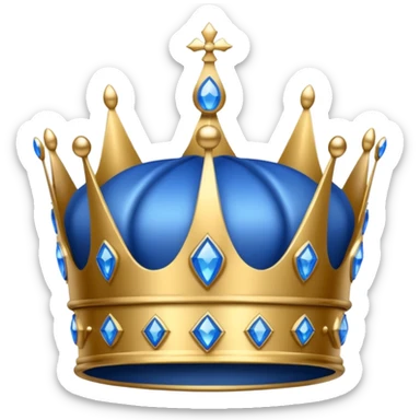 shiny blue crown sticker
