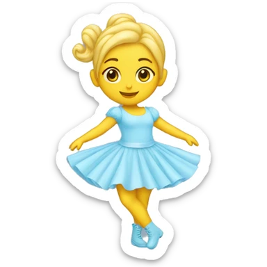 Yellow Dancer girl wearing light baby blue sticker