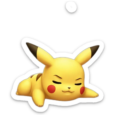 Pikachu sleeping under Cherry blossom tree sticker