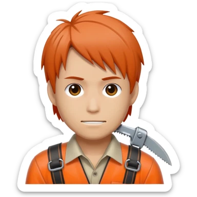 Denji chainsaw man (from head to shoulders) sticker