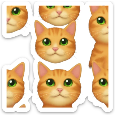 orange kitten with yellow eyes hugging a all black cat with green eyes  sticker