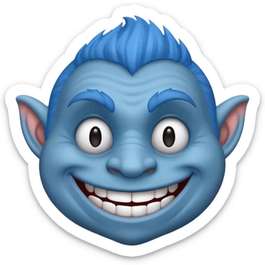 Troll troll face blue sticker