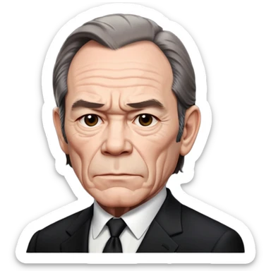 Tommy Lee Jones with black suit sticker