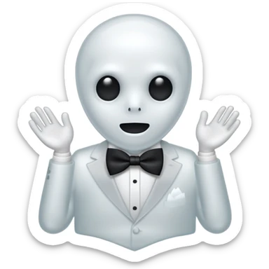 A ghost with a bowtie sticker