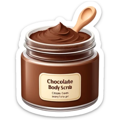 Chocolate Body scrub cream pot  sticker