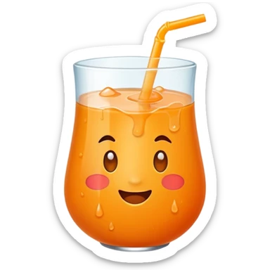 Super sweet mandarin emoji, fizzy juice splash, simple flat design, bold lines, bright orange, transparent background. sticker