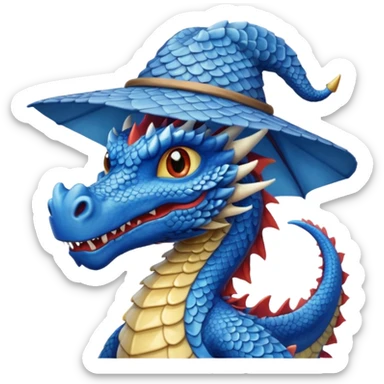 blue dragon with a hat sticker