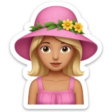 only a pink summer with flower hat sticker