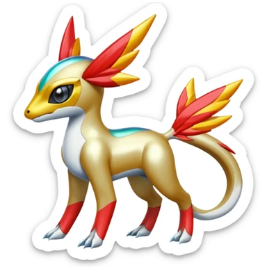 Shiny Colorful Meloetta-Latias-Koraidon-Peppercat-Wargreymon-Protogen-Fakémon-fusion-hybrid-creature sticker
