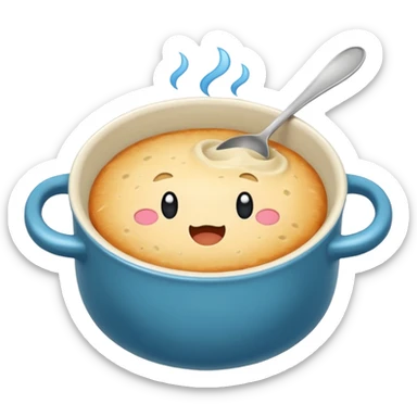 Hazme un pan de sopa l pero que la sopa esté adentro de el pan que sea como un cuenco sticker
