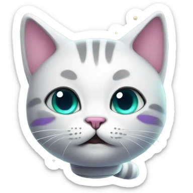 cute animated space cat sticker