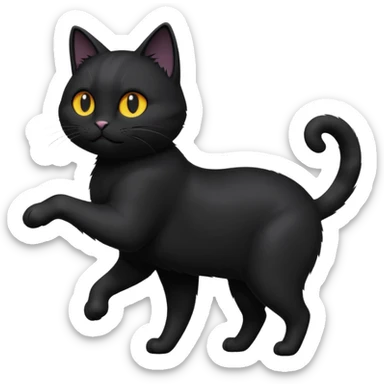 Black cat spinning sticker