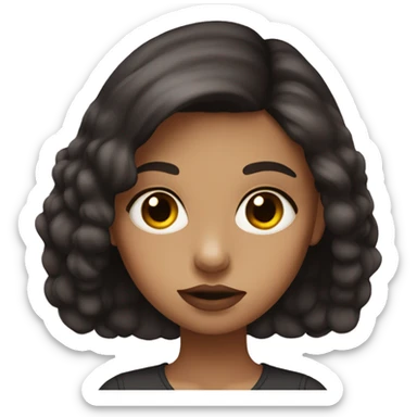 Girl,with big eyes,dark brown hair and medium size lips  sticker