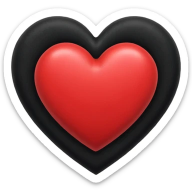 heart with black velvet texture sticker