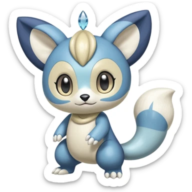 Shiny Soft Smooth Glossy Pastel Colorful Exotic Meloetta-Oshawott-Meowstic-Minccino-Stitch-Fakémon-creature-hybrid sticker