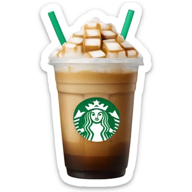 Starbuck ice coffee with ice cubes sticker