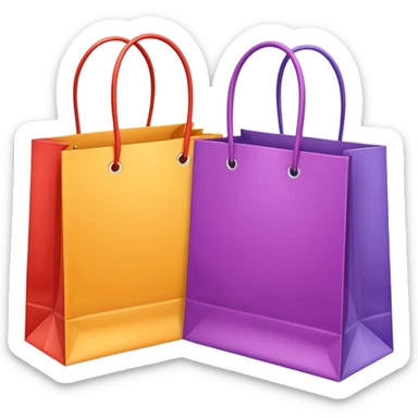 2 beautiful shopping bag sticker