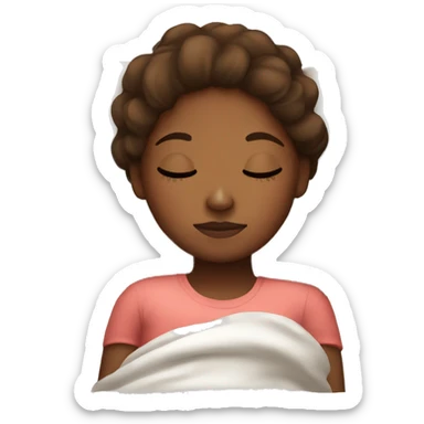 Brown skin girl sleeping sticker