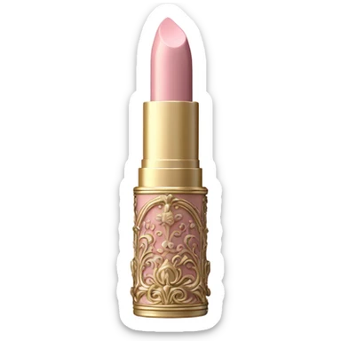 Vintage rococo pale pink lipstick sticker