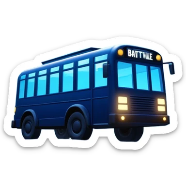 Fortnite battle bus signal projected in the night sky, similar to the bat signal but with the battle bus silhouette sticker
