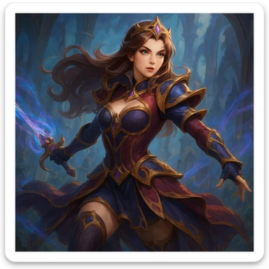 Guinevere from Mobile Legends Bang Bang, dynamic pose, detailed costume, fantasy hero, vibrant colors sticker