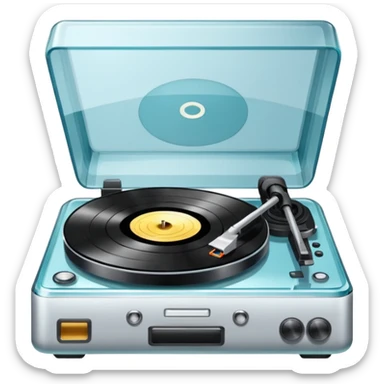 Record player made of glass sticker