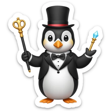 Pinguin magician sticker