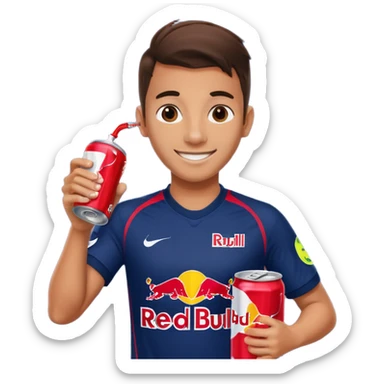 Red bull energy drink imogi for soccer players sticker