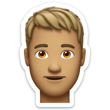 man with bangs covering forehead sticker