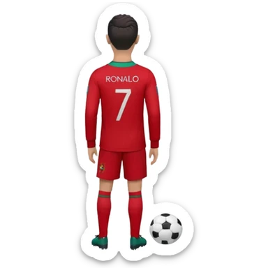 red Portugal football shirt with Ronaldo 7 on the back sticker