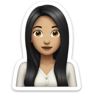 a girl with long black hair sticker