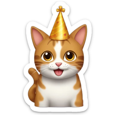 Gato feliz cumpleaños sticker