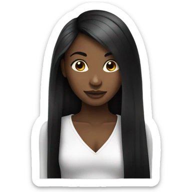 Pretty black girl with black hair sticker