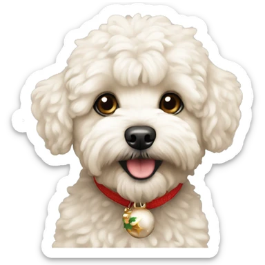Maltipoo in crishtmas  sticker