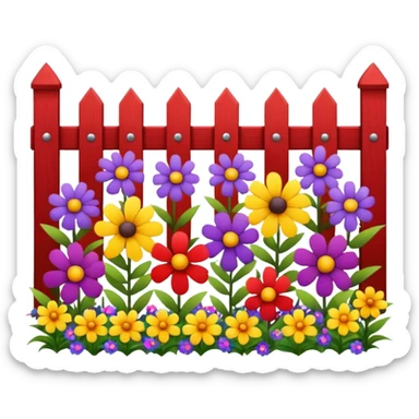 flower bed with a small fence sticker