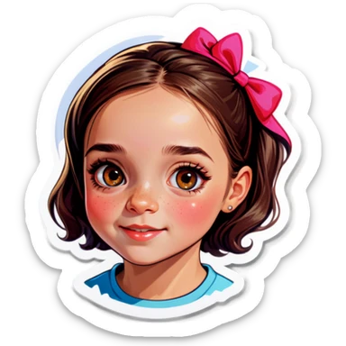 realistic portrait of girl sticker