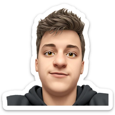 boy in hoodie portrait sticker