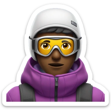 Skiing stary eyes  sticker