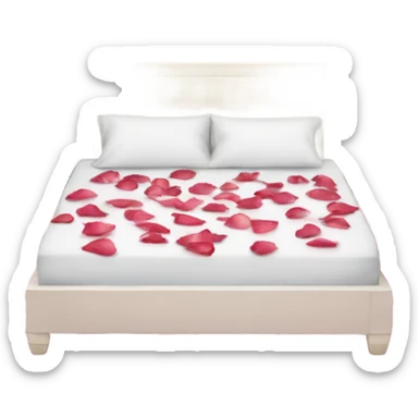 queen size bed with rose petals sticker
