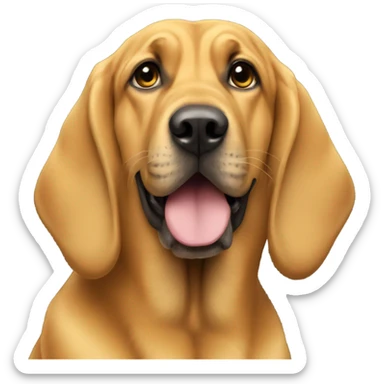 A yellow emoji with a BLOODHOUNDS face. sticker