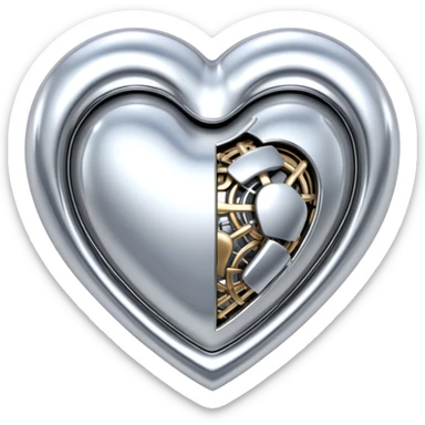 sorayama heart glossy metal parts sexy sfw sticker